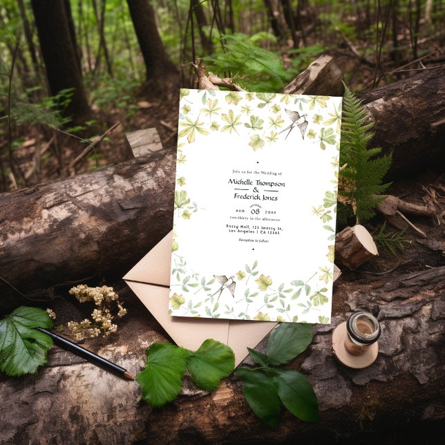 Rustic Watercolor Forest Wedding Invitation (Creator Uploaded)