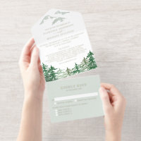 Rustic Watercolor Forest Woodland Wedding