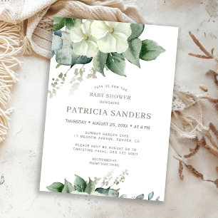 Rustic watercolor greenery eucalyptus baby shower invitation