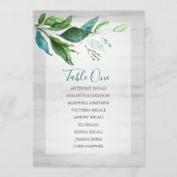 Rustic Watercolor Greenery Wedding Seating Chart