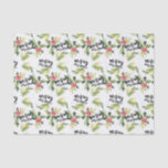 Rustic Watercolor Holly Pattern Merry Christmas Tissue Paper<br><div class="desc">Merry Christmas | Add a festive accent to your gifts with this holiday tissue paper. It features a holiday pattern of watercolour holly and rustic brush calligraphy. This Christmas pattern tissue paper is available in other items. Matching items are available.</div>