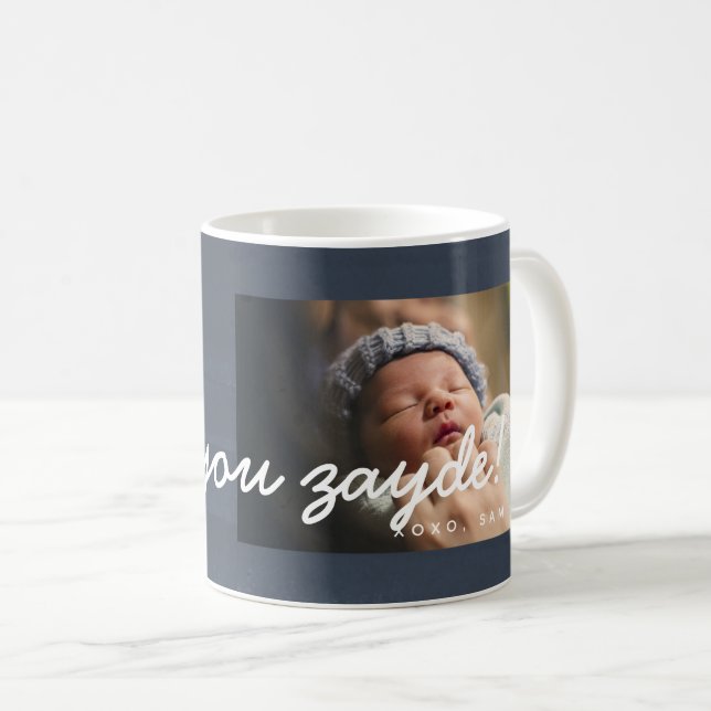 Rustic Watercolor I Love Zayde Mug - Navy (Front Right)
