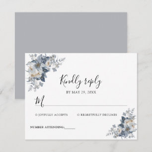 rustic watercolor illustration of a floral RSVP card