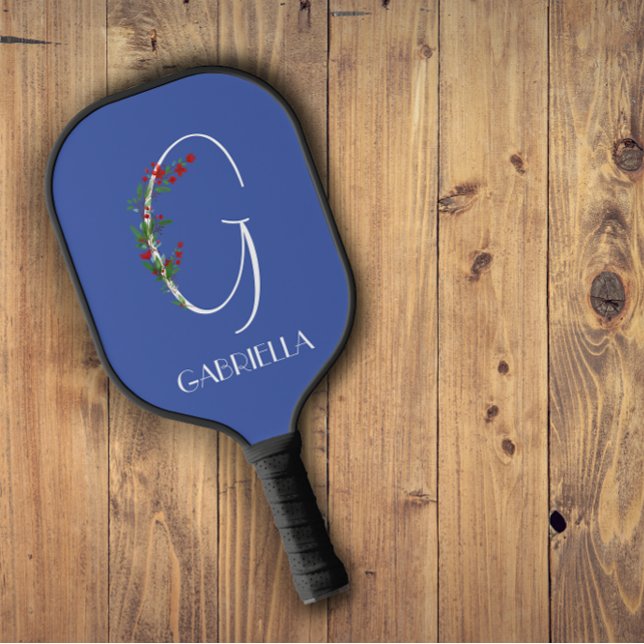 Rustic watercolor initial G teacher Pickleball Paddle (Creator Uploaded)