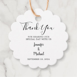 Rustic watercolor leaves country Wedding Thank You Favour Tags