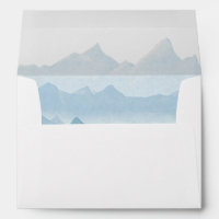 Rustic watercolor mountain range, country wedding