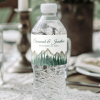 Rustic Watercolor Mountains & Pine Trees Wedding