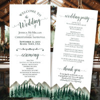 Rustic Watercolor Mountains & Pine Wedding