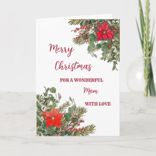Rustic Watercolor Mum Merry Christmas Card