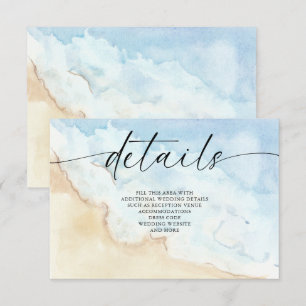 Rustic Watercolor Ocean Sea Summer Beach Wedding Enclosure Card