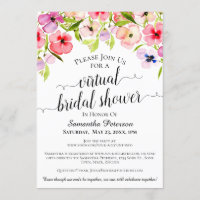 Rustic Watercolor Pansies Virtual Bridal Shower