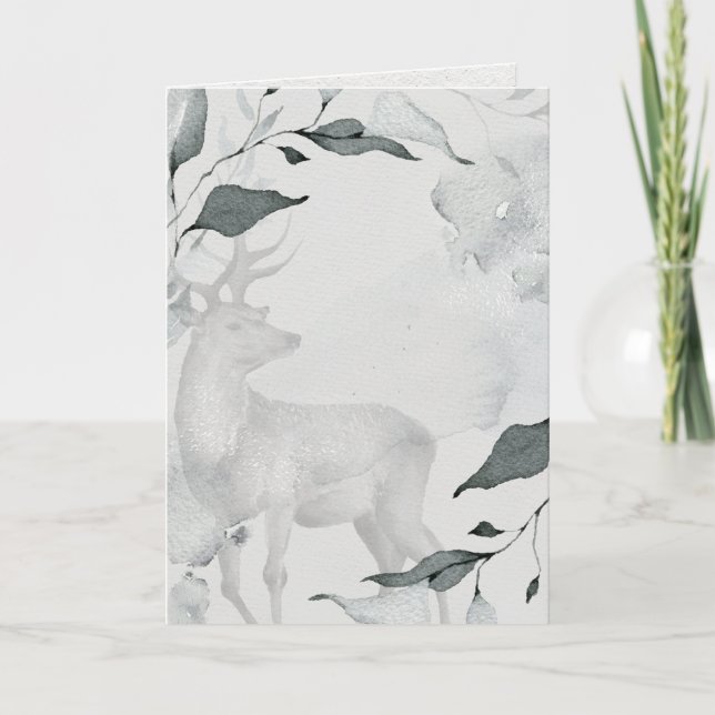 Rustic Watercolor Peaceful Deer Card (Front)