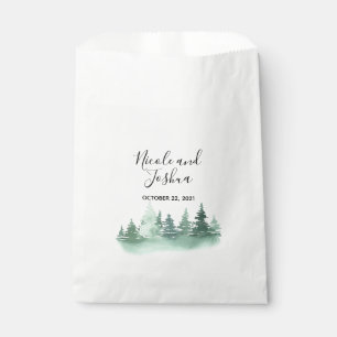 Rustic watercolor pine tree forest wedding favour bags