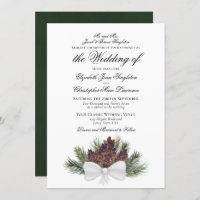 Rustic Watercolor Pinecones Formal Wedding