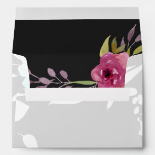 Rustic Watercolor Pink Floral Wedding Envelope