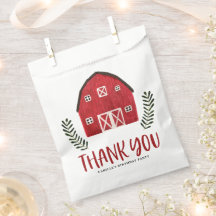 Rustic Watercolor Red Barn Farmhouse Birthday