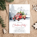 Rustic Watercolor Red Truck Winter Christmas Party Invitation<br><div class="desc">Have a Merry Little Christmas with this rustic watercolor red truck theme Christmas invitation. It is a classic and perfect for any type of holiday party. Design features a moody snowy background, snow and a beautiful bright red truck carrying christmas trees. The modern template uses a combination of sans and...</div>