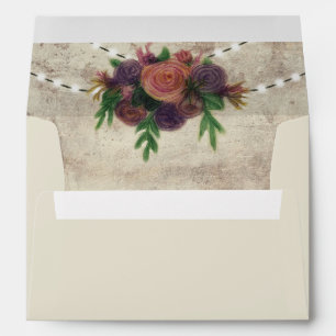 Rustic Watercolor Rose & Mason Jar Wedding Envelope
