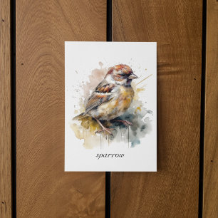 Rustic Watercolor Sparrow, custom