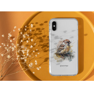 Rustic Watercolor Sparrow, custom
