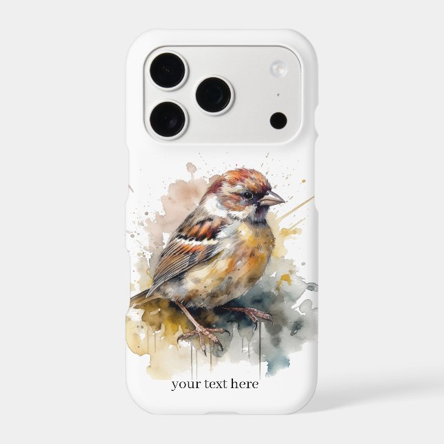 Rustic Watercolor Sparrow, custom (Back)