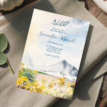 Rustic Watercolor Spring Mountain Wedding