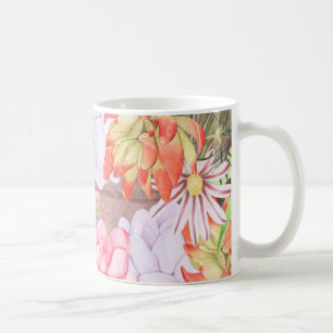Rustic Watercolor Succulents Coffee Mug