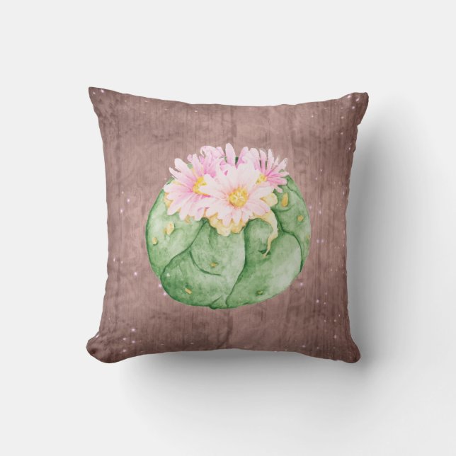 Rustic Watercolor Succulents, two-sided Cushion (Front)