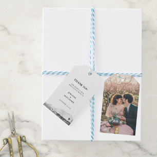 Rustic watercolor thank you photo mountain wedding gift tags