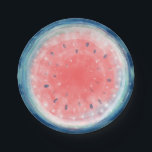 Rustic Watercolor Watermelon Party Paper Plates<br><div class="desc">Serve up summer vibes with this unique paper plate featuring a beautiful watercolor watermelon illustration, created with original artwork by Raphaela Wilson. Bursting with fresh colour and charm, this custom plate adds a cheerful touch to any celebration. Perfect for fruit-themed backyard weddings, baby showers, birthday parties, summer picnics, family reunions,...</div>