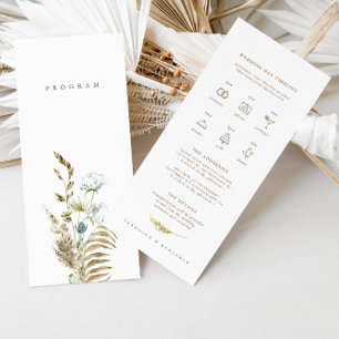 Rustic Watercolor Wedding Day Timeline & Details