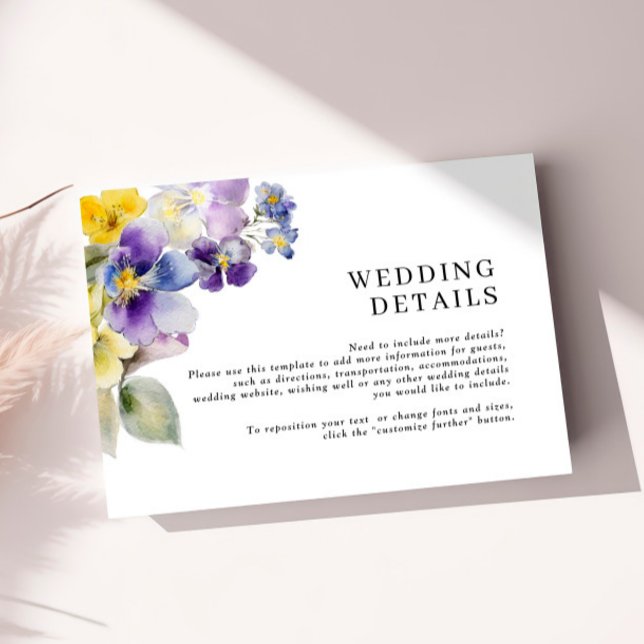 Rustic Watercolor Wedding Details Enclosure Card (Creator Uploaded)