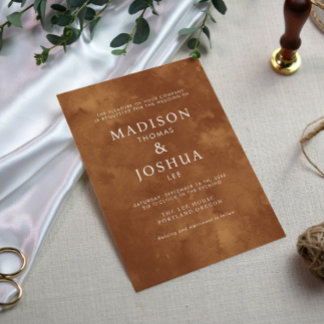 Rustic Watercolor Wild Greenery Fern Wedding Invitation