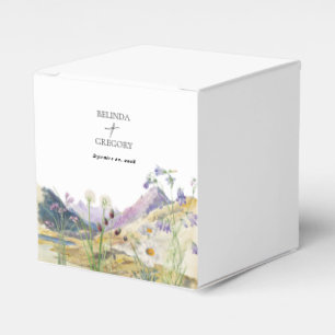 Rustic Watercolor Wildflower Mountain Wedding Favour Box