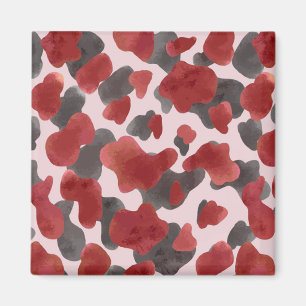 Rustic Watercolor Winter Animal Print Magnet