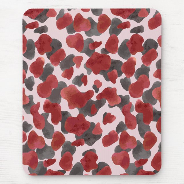 Rustic Watercolor Winter Animal Print Mouse Pad (Front)