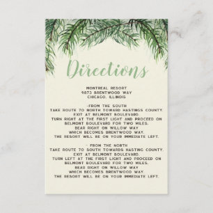 Rustic Watercolor Winter Forest Pine Cone Wedding Enclosure Card