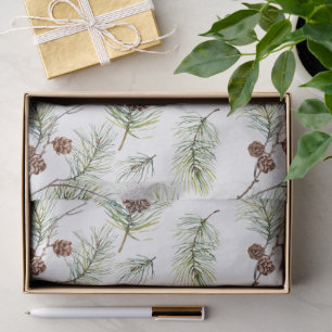 Rustic Watercolor Woodland Forest Holiday  Tissue Paper