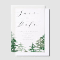 Rustic Watercolor Woodland Forest Save The Date