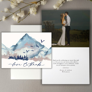 Rustic Watercolor Woodland Pine Forest Thank You Card