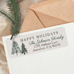 Rustic Watercolor Woodland Return Address Label<br><div class="desc">customisable holiday template to create you own personalised merry watercolor woodland pine holiday  return address sticker labels</div>