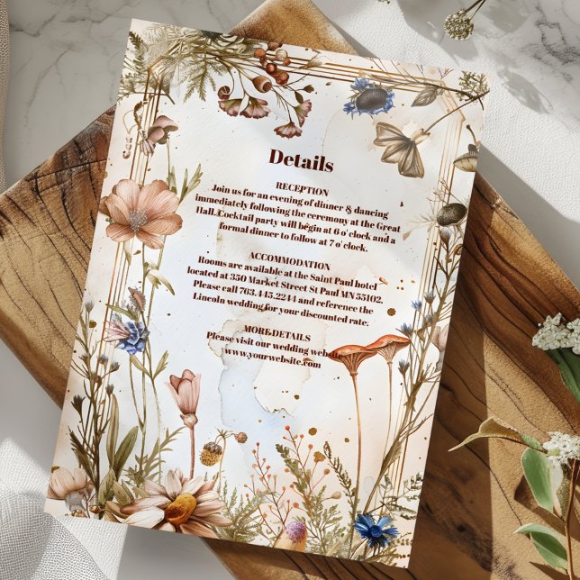 Rustic Watercolor Woodland Wedding Enclosure Card (Creator Uploaded)