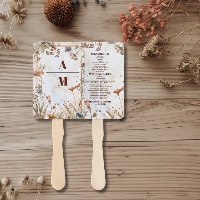 Rustic Watercolor Woodland Wedding Hand Fan (Creator Uploaded)