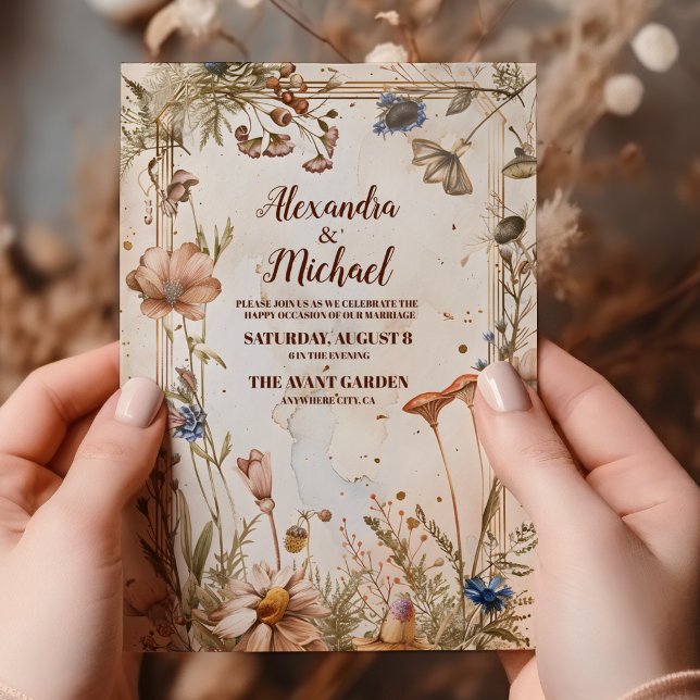 Rustic Watercolor Woodland Wedding Invitation (Creator Uploaded)