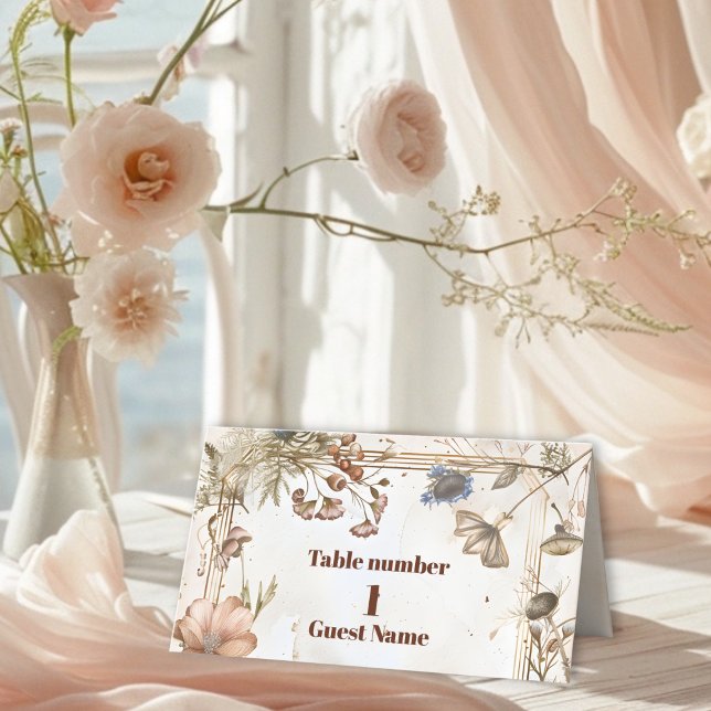 Rustic Watercolor Woodland Wedding Place Card (Creator Uploaded)