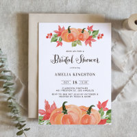Rustic Watercolors Pumpkin Fall Bridal Shower