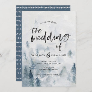 Rustic Watercolour Forest Wedding invitation