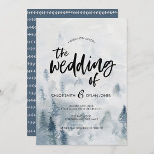Rustic Watercolour Forest Wedding invitation