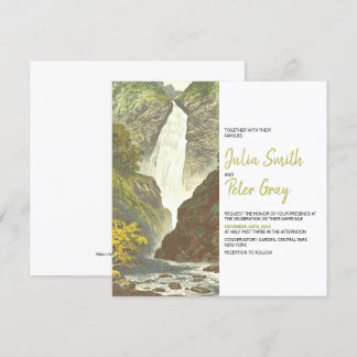 Rustic Waterfall Scenery Wedding Invitation