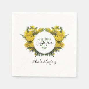 Rustic Wattle Acacia Wedding Napkin